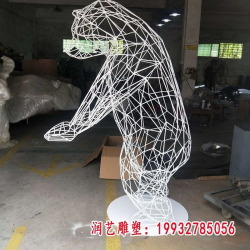 不銹鋼卡通幾何動物熊園林景觀——寧夏熊白鋼雕塑廠的設計創意